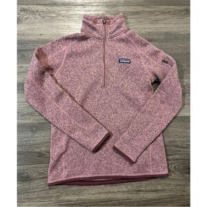 Womens Better Sweater® 1/4-Zip in Kiln Pink Size Small Athleisure Heritage